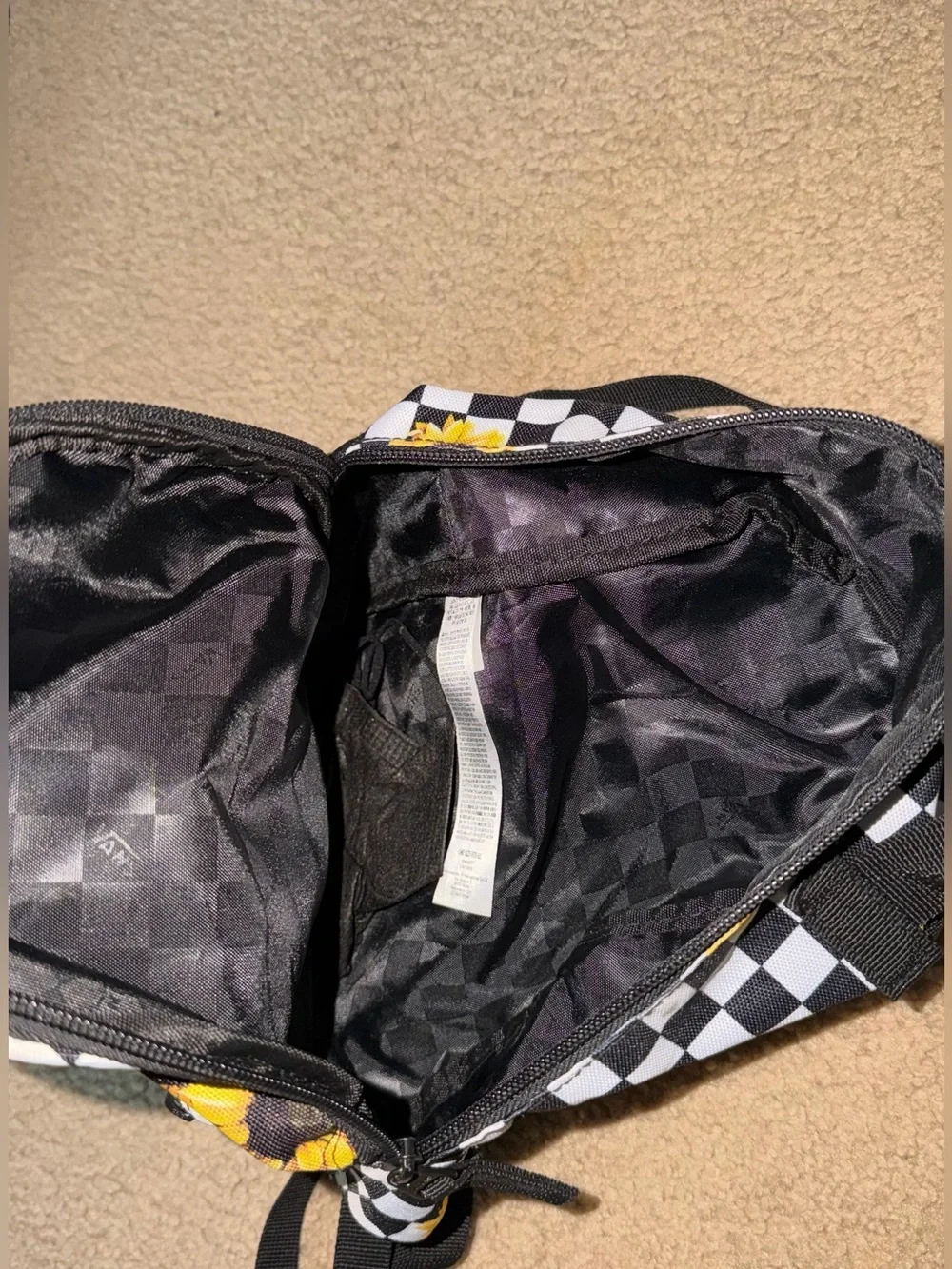 Vans Sunflower Checkerboard Mini Backpack - Black & Yellow